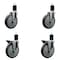 Service Caster 6'' Thermoplastic Rubber Wheel Swivel 1-3/4'' Expanding Stem Caster Set 2 Brakes, 4PK SCC-EX20S614-TPRB-2-PLB-2-134 - alternate 1